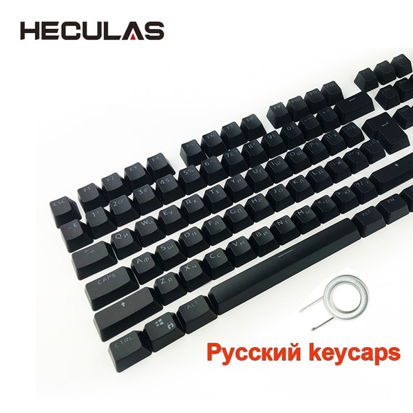 Russian Keycaps for Mechanical Keyboard Compatible with MX Switches DIY Replacement Transparent Support Led Lighting Keycaps