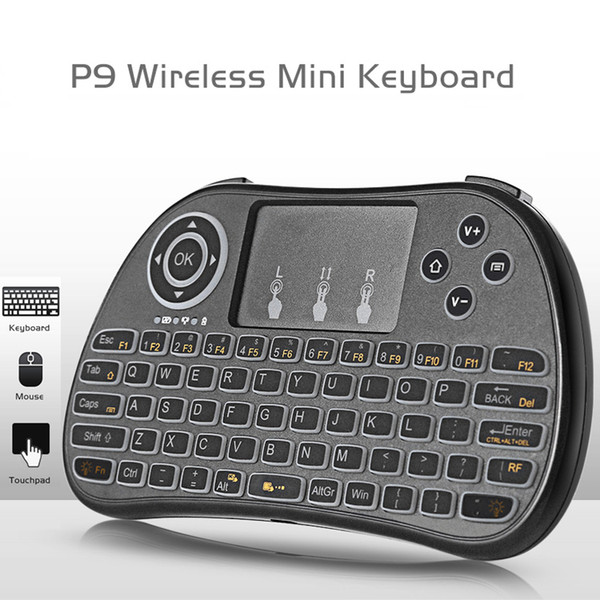 2.4G Wireless Keyboard P9 Fly Air Mouse Backlit Keyboard Multi-Media Remote Control Touchpad Handheld For Android TV BOX