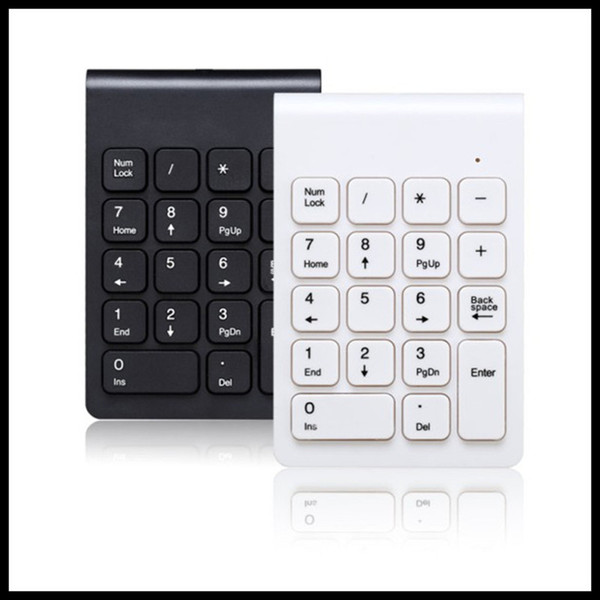 Protable Mini Wireless Numeric Keyboard Portable Mini 2.4GHz Number Keypad For Compute PC Laptop black white color DHL free