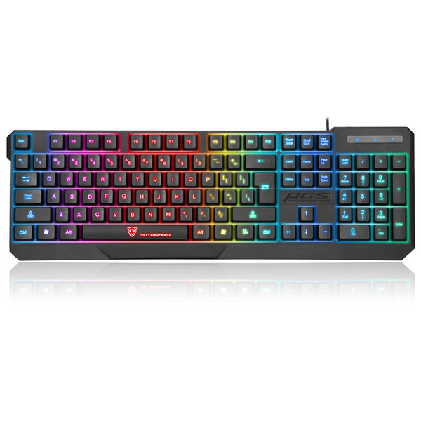 High Quality MotoSpeed K70 Ergonomic 7 LED Colorful Backlight USB Wired Gamer Gaming Keyboard USB Powered for Desktop Laptop Teclado Gamer