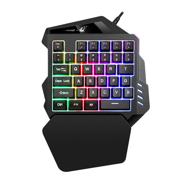 K13 One Handed Gaming Keyboard Mechanical Mini Game key Pad Switch Gaming Keyboards for Tablet Desktop Russian sticker