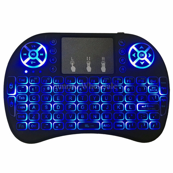 sell 1 Quality multi-color backlight keyboards rii i8 fly air mouse 2.4GHz remote control for box tv android mxq rk3229 mxq pro 4k s905