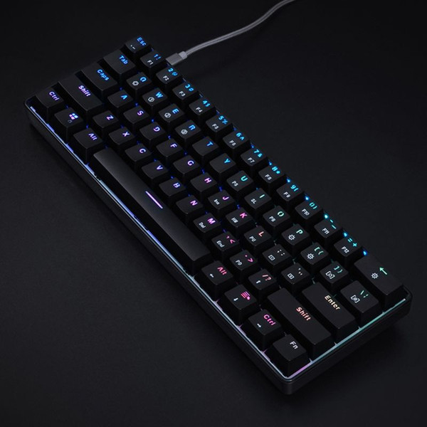 RGB Mechanical Keyboard GK61 61 Key USB Wired LED Backlit Axis Gaming Mechanical Keyboard For Desktop dropshipping