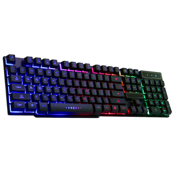 Vococal USB Wired Keyboard Gaming Keyboard Keypad Key Board Pad with Multicolor Backlight 104 Keys