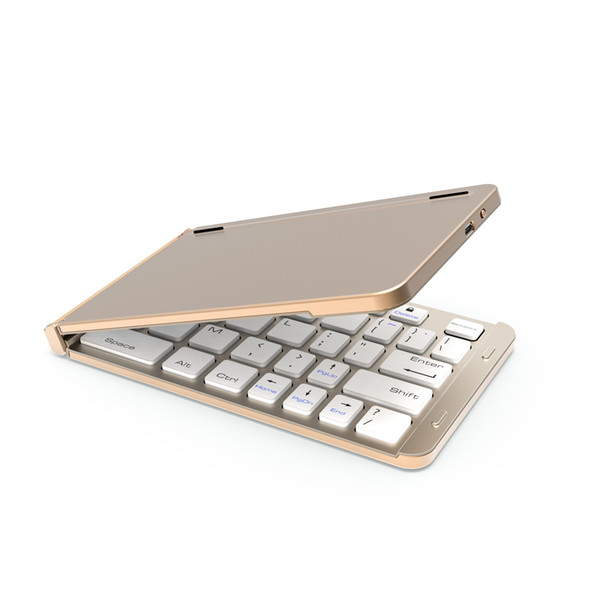 Newest Ultra Slim Aluminium F88 Two Fold Metal Folding Wireless Bluetooth keyboard For Apple iPad IOS Android Windows System