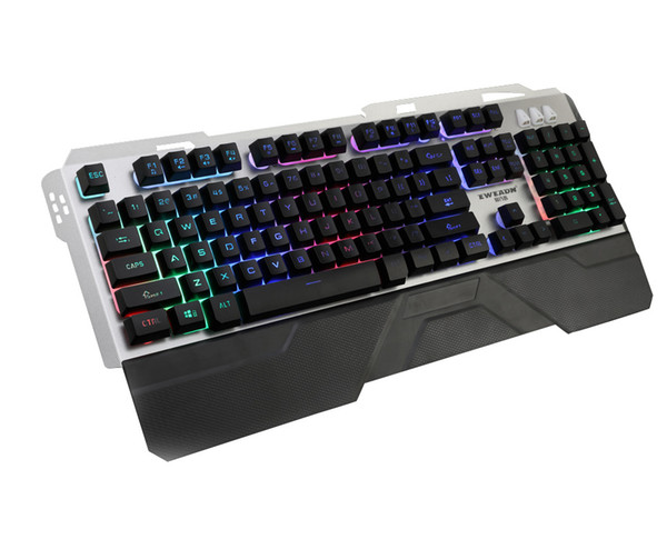 Former LK007 Iron Plate Rainbow 7 Color Backlight Illuminated Keyboard Internet Cafe Internet Cafe Keyboard Black White