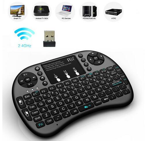 Backlight Mini Rii I8 Keyboards 2.4G Wireless Mouse Keyboard Multi-color Backlit With Gamepad for tv box android With the Retail Box