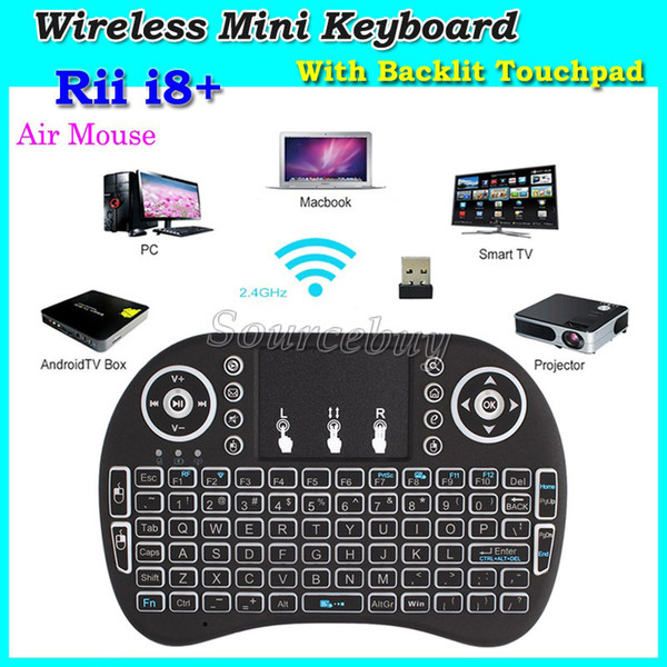 Wireless Mini Keyboards with Backlit I8 Plus Game Fly Air Mouse Multi-Media Remote Control Touchpad Handheld For TV BOX Android Mini PC DHL