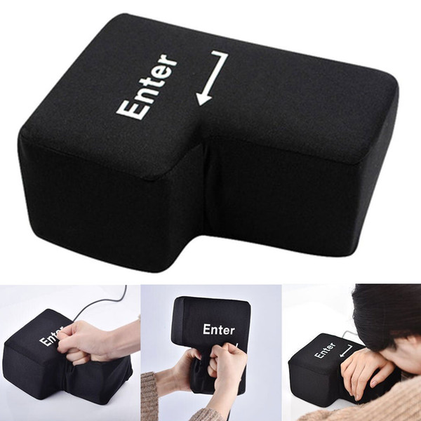 Big Enter Anti Stress Relief Button USB Nap Pillow Supersized Unbreakable Key for Home Office Decompression Toys