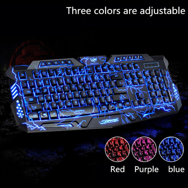 Gaming Keyboard with Backlit LED Switch M-200 Bilingual Russian English Gaming Keyboard 3 Backlight Modes USB Wired Powered 19 Keys Conflict