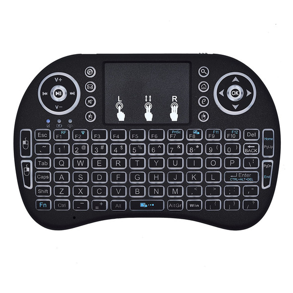 Mini Rii i8 Wireless Keyboard 2.4G Air Mouse Keyboard Remote Control Touchpad for Smart Android TV Box Tablet Pc English 50PCS No Backlight