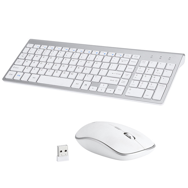 Ultra-thin Silent 2.4G Wireless Mini Portable Keyboard Mouse Set Mice Combo Kit for Computer Laptop Desktop