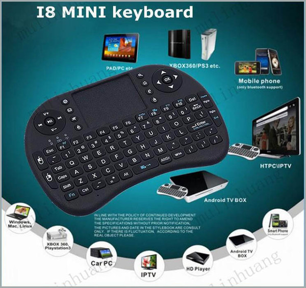 Mini i8 Keyboard Touch Fly Air Mouse chargeable battery USB Cable Portable 2.4G Rii Mini i8 Wireless Keyboard Mouse Combo Touchpad PC MQ50