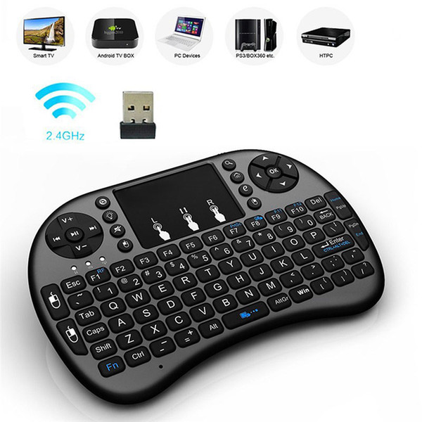 20pcs Mini Rii i8 Wireless Keyboard 2.4G English Air Mouse Keyboard Remote Control Touchpad for Smart Android TV Box Notebook Tablet Pc