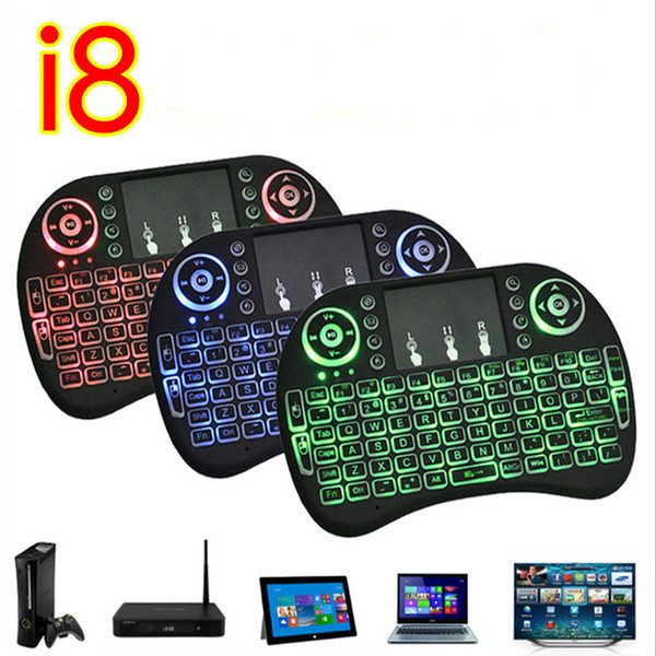 Mini Rii I8 Fly Air Mouse Wireless Touchpad handheld keyboard Multi-Media Remote Control with backlight backlit Back Light For PC google tv