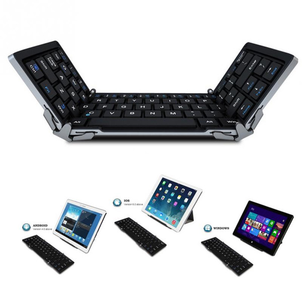 Intelligent Pocket Folding Keyboard Aluminum Bluetooth Foldable Universal Wireless Travel Keypad for iphone ipad PC tablet phon