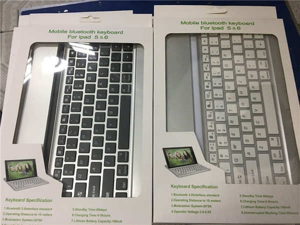 High Quality Aluminium Wireless Mobile Bluetooth Keyboard for iPad Air 1 / 2 5 & 6 Lithium battery 160mah GFSK 3.0interface Standard