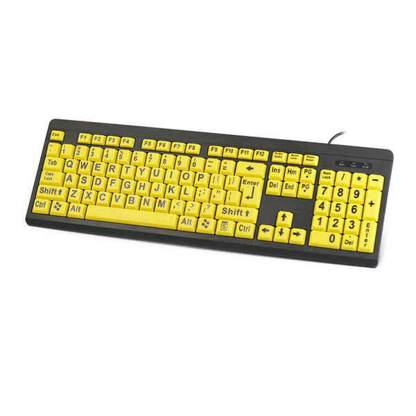 NEW USB Large Letters Yellow Button Elderly Child Keyboard