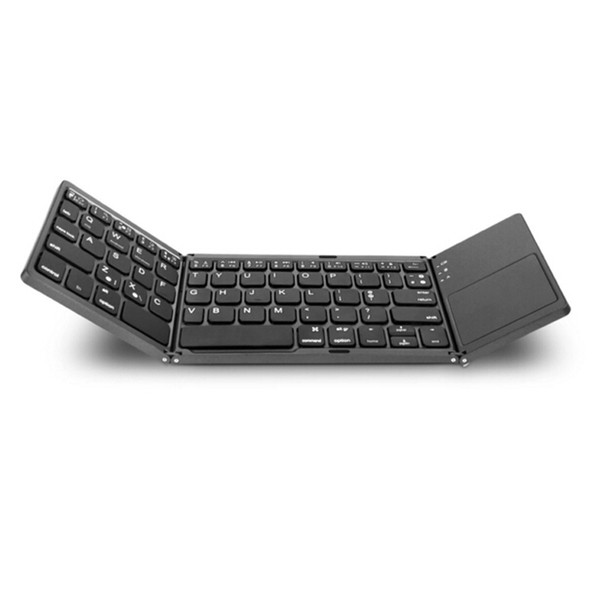 Fashion item Portable Mini Twice Folding Bluetooth Keyboard 2 colore black silver by dhl