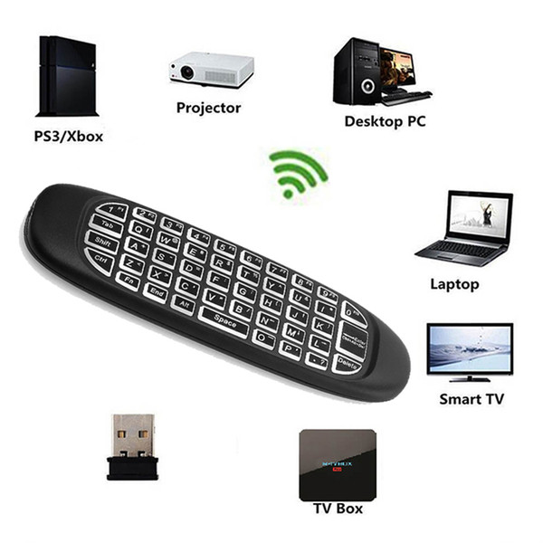 Air Mouse Wireless 2.4GHz Mini Portable Remote Keyboard Backlight Keyboards Double Sided intelligent controller For TV BOX Game Play