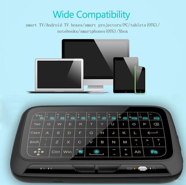 2.4Ghz H18+ Backlit Mini Wireless Keyboard Full Screen No Alphabet H18 Wireless air mouse and keyboard Touchpad Combo Remote Control