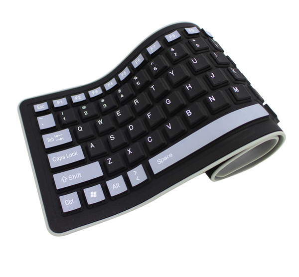 Portable Silicone Wired Keyboard Flexible Roll Up Water Resistant Washable Soft Silicone Keyboards For Computer Laptop