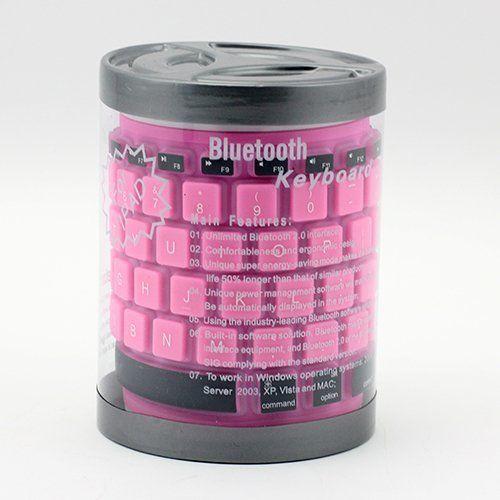 Universal Bluetooth Wireless Waterproof Silicone Roll Up Keyboard For iPad 2 3 4 5 Samsung free DHL