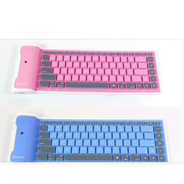 2018 New Foldable Waterproof Universal Portable Bluetooth Wireless Soft Silicone Keyboard for ipad iphone Samsung Smart mobile phone