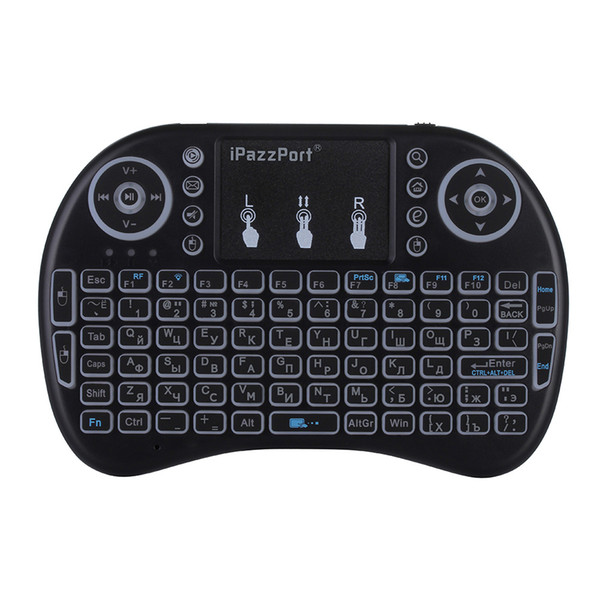 IPazzPort I8 Multifunction Portable 2.4GHz Wireless QWERTY Backlit Keyboard With Touchpad Mouse