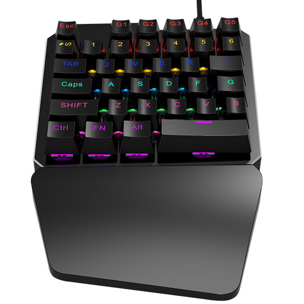 Wired Mechanical Gaming Keyboard One Hand Keyboard Professional Single-Handed mechanical Gaming Keyboard RGB LED Backlit Free DHL