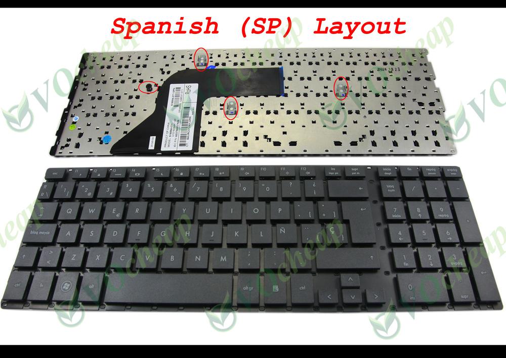 New and Original Notebook Laptop keyboard for HP ProBook 4510S 4515S 4710S Black Spanish SP Version - V101826AK1 SP