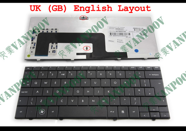 New Notebook Laptop keyboard for HP Mini1000 MINI 1000 1100 1131 1017 1014 1009 1019TU Black UK GB Layout 496688-031 V100226AK1