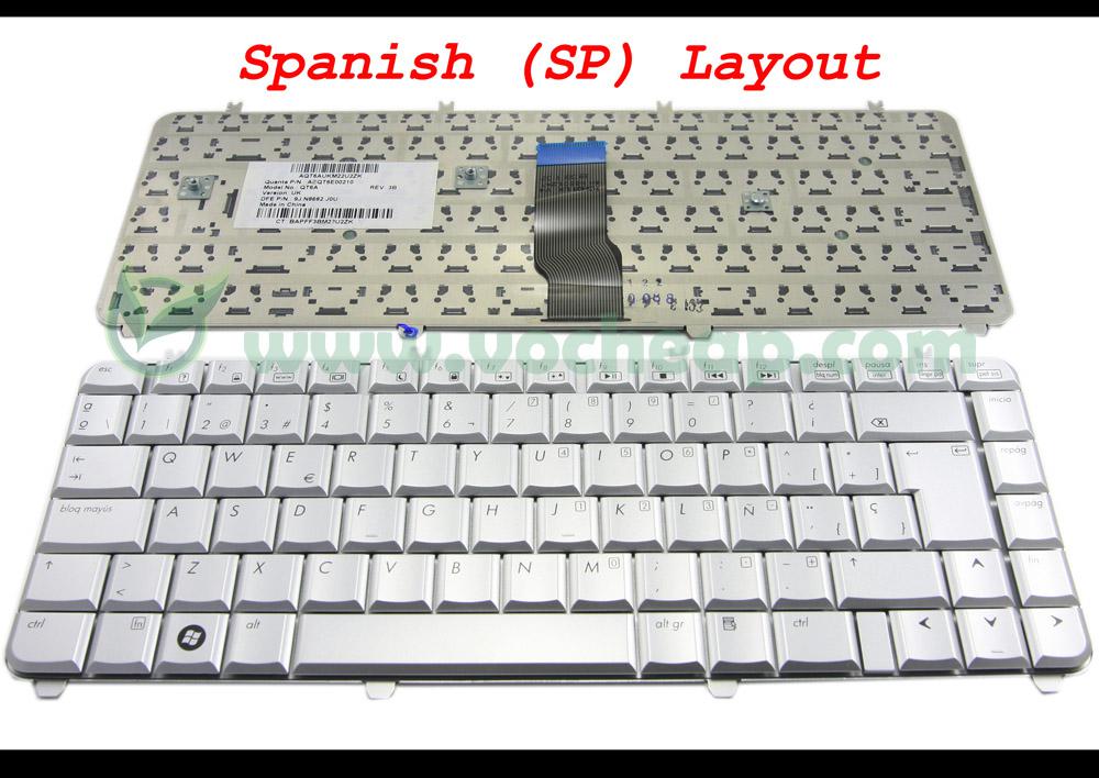 New Laptop keyboard for HP Pavilion dv5 dv5-1000 Series Silver SP SPanish version - 9J.N8682.J0S