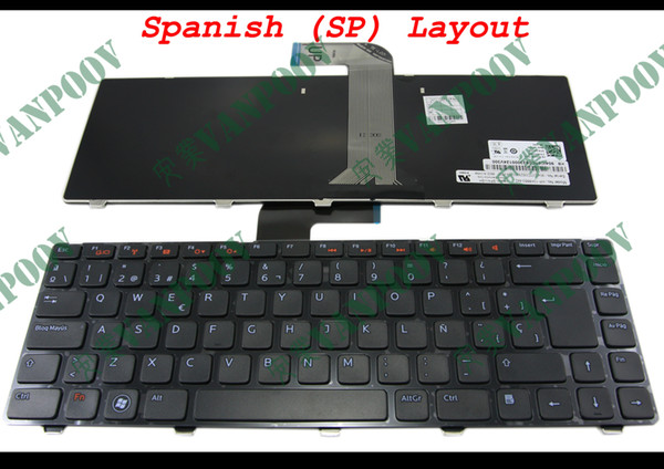 New Notebook Laptop keyboard FOR Dell Inspiron 14R N4110 M4110 N4050 M4040 N5050 M5050 M5040 N5040, Vostro 3550, Xps L502 Black Spanish SP