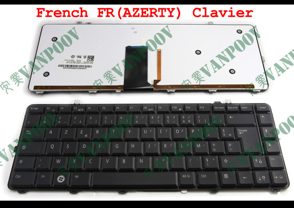 New AZERTY FR Laptop keyboard for Dell Studio 1535 1536 1537 1435 1555 PP24L PP39L PP33L with backlit French 0KR770 NSK-DC10F