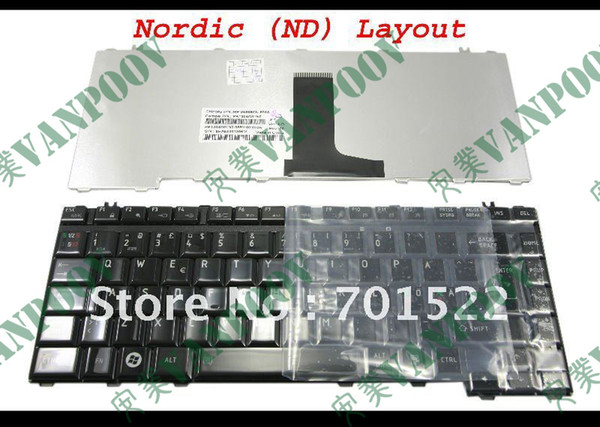 Scandinavian Nordic Laptop Keyboard tastatur tangentbord FOR Satellite A300 A305 L300 L305 A200 A205 A210 M200 M205 M300 Glossy Black Nordic