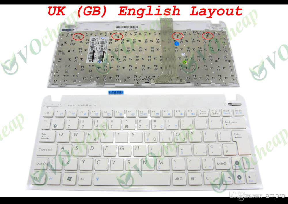 New Laptop keyboard for ASUS EeePC SeaShell 1015 1011PX 1015P 1015PE 1015PN 1015PED white UK GB English Version -V103662HK1