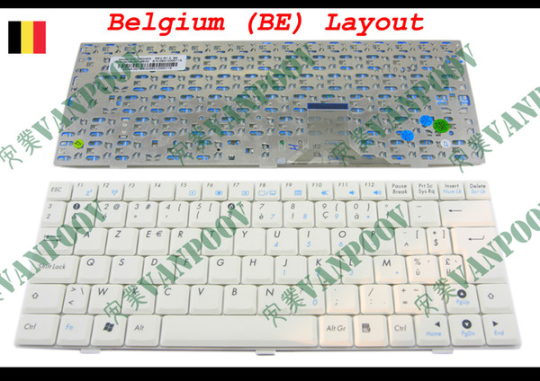 New AZERTY Layout Notebook Laptop keyboard for ASUS EeePC 1000 1000H 1000HA 1000HD Series White Belgium BE V021562HK3