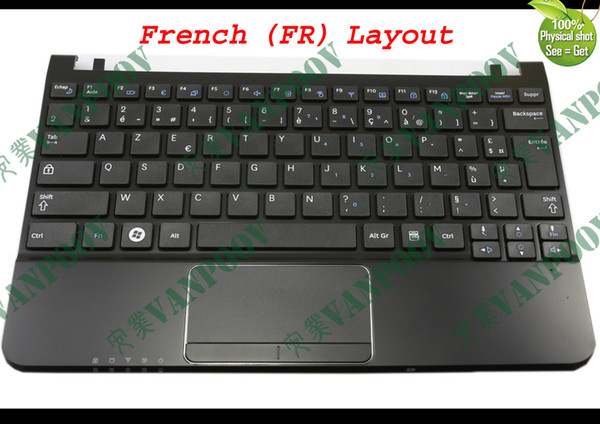 Genuine New Laptop keyboard with Palmrest (+Speaker) for Samsung NC110 NC 110 French (FR) Version - 9Z.N7CSN.00F Version: FR (French)