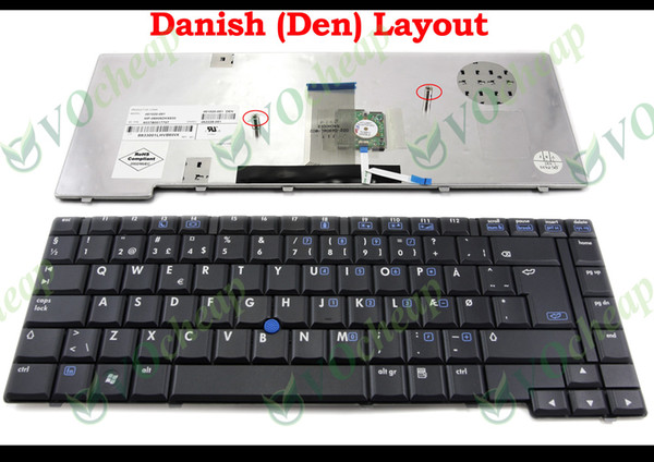 New Laptop keyboard for HP Compaq 8510 8510p 8510w Black Danish DEN Version bærbar tastatur 451020-081 MP-06806DK6930 452229-081