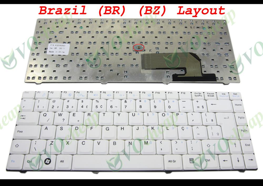 New Laptop keyboard for CCE, for Philco PHN14050 PHN14063 Intelbras i500 i532 i555 white Brazil BR Version - K020628Q1