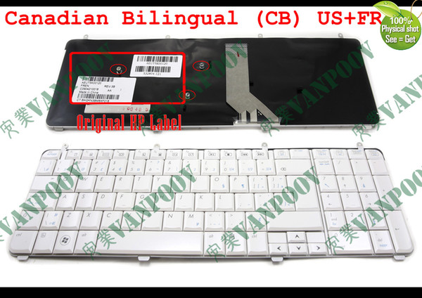 New and Originl Notebook Laptop keyboard FOR HP Pavilion dv7 dv7-2000 dv7-2100 dv7-3000 dv7-3100 Pearl White Canadian Bilingual (US + French