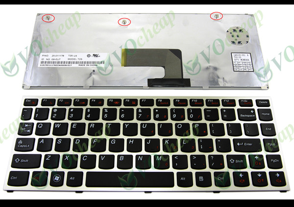 New Laptop keyboard for Lenovo IdeaPad U460 U460s U460A Black Silver Frame US Version - 25-011178 T2S-US V-115420AS1 25-010478