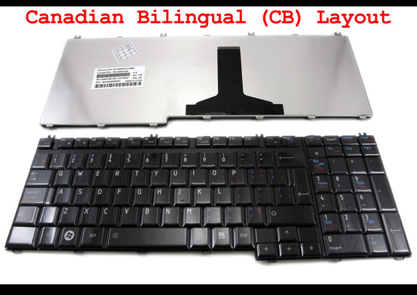 Canadian Bilingual Laptop keyboard for Toshiba Satellite A500 P205 P300 P305 P505 L350 L355 L500 L510 L515 L535 L582 G50 Glossy