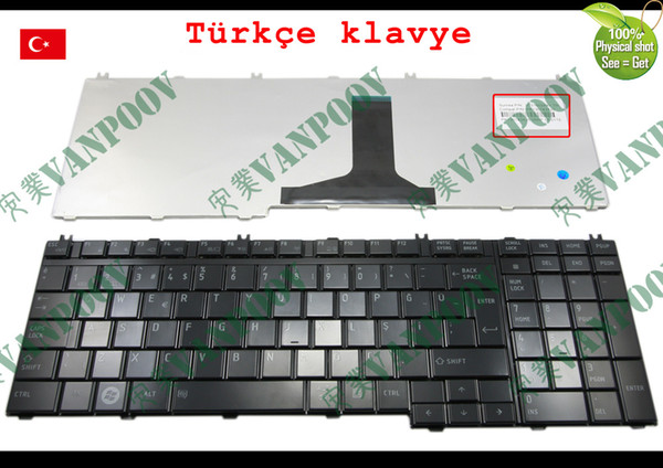 New Laptop keyboard for Toshiba Satellite A500 A505 A505D F501 L535 Qosmio X505 Glossy Black Turkish TR Version - V101602AK1 TR