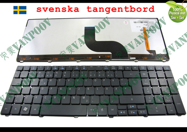 New Laptop keyboard for Acer Aspire 5810 5810T 5410T 5536 5536G 5738 5740 8935 8940 Backlit Black Swedish SD Version