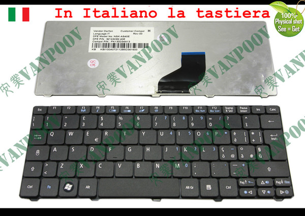 New Laptop keyboard for Acer Aspire One D255 D260 521 533, Gateway LT22 Matt Black Italian IT version - NSK-AS40E