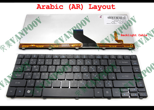 New AR Notebook Laptop keyboard FOR Acer Aspire 4739 4739Z 4740 4740G 4741 4741G 4741Z 4741ZG 4743 4743G 3810T 4810T Black Backlit Arabic