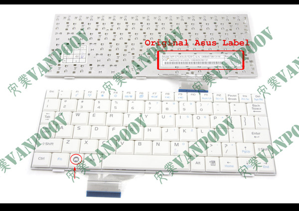 New and Original Notebook Laptop keyboard for ASUS EeePC 700 701 701SD 900 901 900hd 900A 2G 4G 8G Series White US Version - V072462AS1 Vers