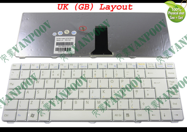 NEw Laptop keyboard for Sony VGN-NR VGN-NS VGN NR NS PCG-7151M PCG-7153M PCG-7154M PCG-7161M Series White UK (GB) Version - V072078AK2